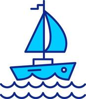Yacht Blue Filled Icon vector