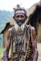 AI generated Portrait of a man in Papua New Guinea. Asia photo