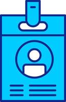 carné de identidad tarjeta azul lleno icono vector