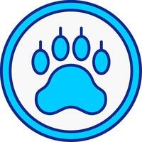 Pawprint Blue Filled Icon vector