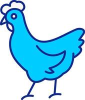 pollo azul lleno icono vector