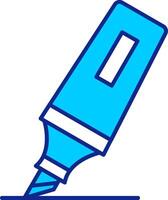 Highlighter Blue Filled Icon vector