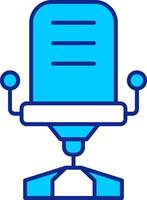 Desk Chair Blue Filled Icon vector