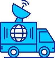 Noticias camioneta azul lleno icono vector