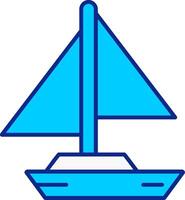 Small Yacht Blue Filled Icon vector