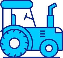tractor azul lleno icono vector