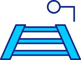 Train Tracks Blue Filled Icon vector