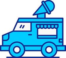 helado camioneta azul lleno icono vector