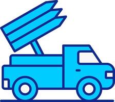 Missile Truck Blue Filled Icon vector