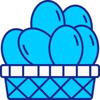 Eggs Basket Blue Filled Icon vector