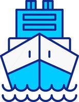 Logistics Ship Blue Filled Icon vector