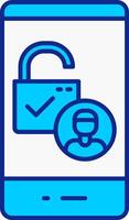 Access Blue Filled Icon vector