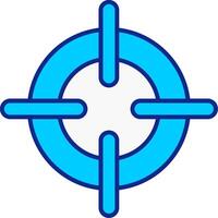 Target Blue Filled Icon vector