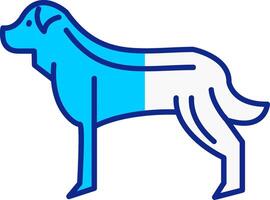 perro azul lleno icono vector