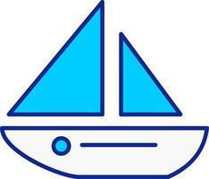 Dinghy Blue Filled Icon vector