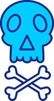 Skull Blue Filled Icon vector