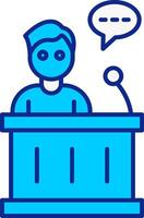 Speech Blue Filled Icon vector