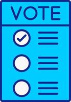 número de votar azul lleno icono vector