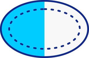 oval azul lleno icono vector