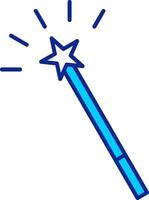 Magic Wand Blue Filled Icon vector