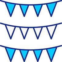 Bunting Blue Filled Icon vector