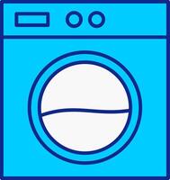 lavandería máquina azul lleno icono vector