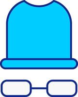 White Hat Blue Filled Icon vector