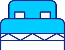 doble cama azul lleno icono vector