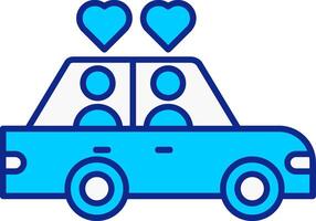 Wedding Car Blue Filled Icon vector