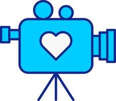 Wedding Video Blue Filled Icon vector