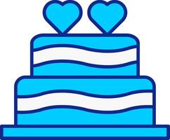 Wedding Cake Blue Filled Icon vector