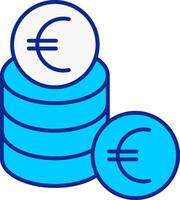 Euro Blue Filled Icon vector