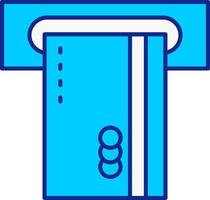 Insert Card Blue Filled Icon vector