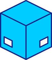 caja azul lleno icono vector