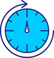 Round Clock Blue Filled Icon vector