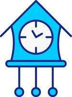 cuco reloj azul lleno icono vector