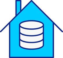 Data House Blue Filled Icon vector