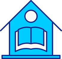 Home School Blue Filled Icon vector