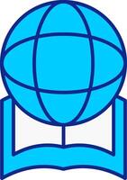 Global Education Blue Filled Icon vector