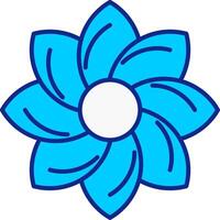 floral diseño azul lleno icono vector