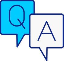 Question And Answer Blue Filled Icon vector