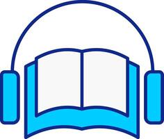 audio libro azul lleno icono vector