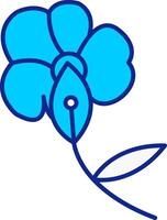 orquídea azul lleno icono vector