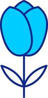 Tulip Blue Filled Icon vector