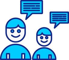 Conversation Blue Filled Icon vector