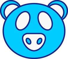 panda azul lleno icono vector