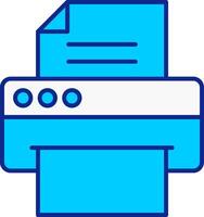 impresora azul lleno icono vector