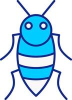 insecto azul lleno icono vector