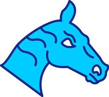 caballo azul lleno icono vector