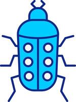 insecto azul lleno icono vector